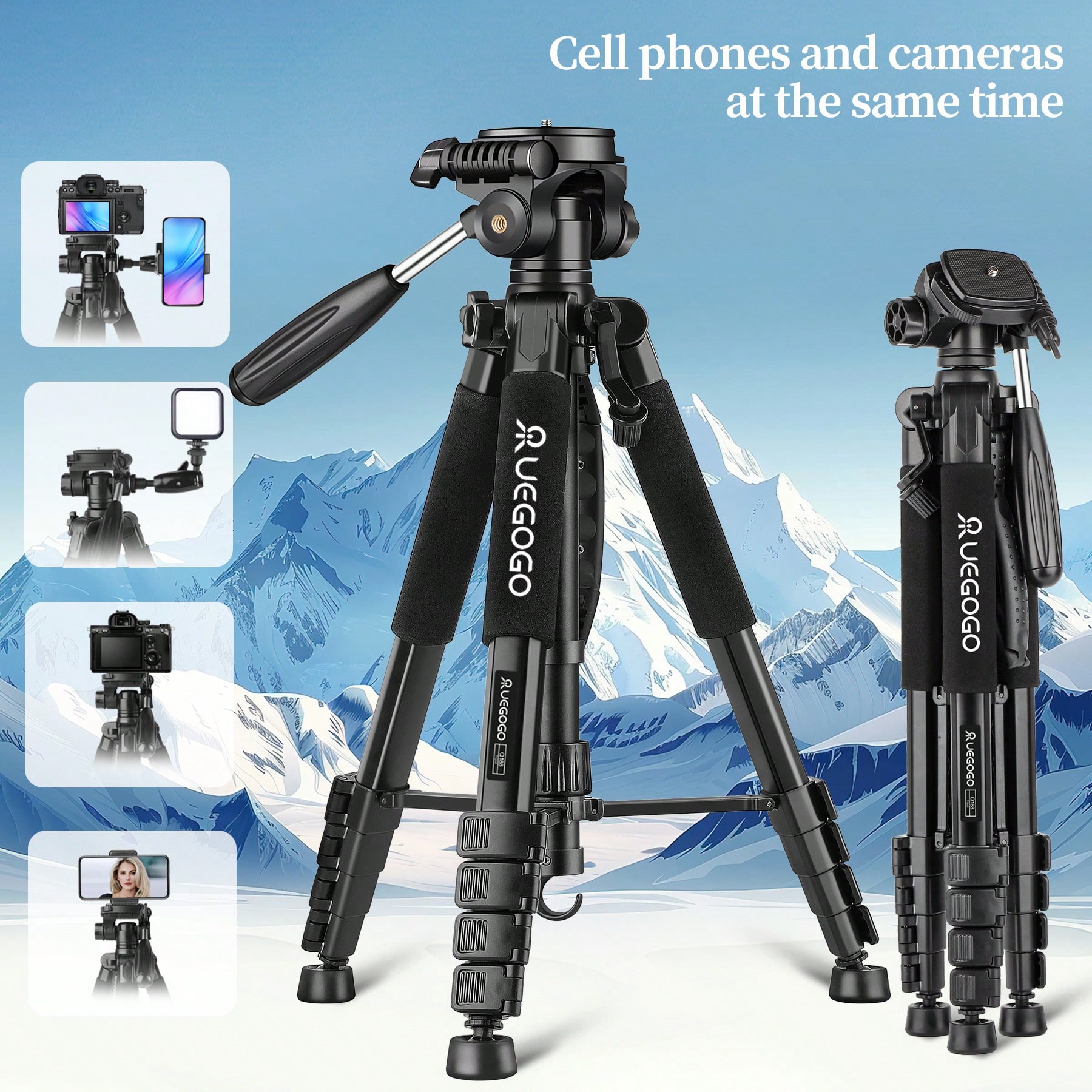 Heavy Equipment Video - 187cm Heavy Duty Aluminum Camera Tripod
