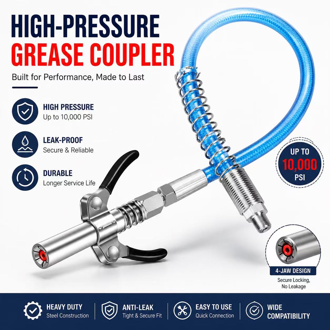 Grease For Heavy Equipment - Grease Coupler Heavy-Duty Quick Release Grease