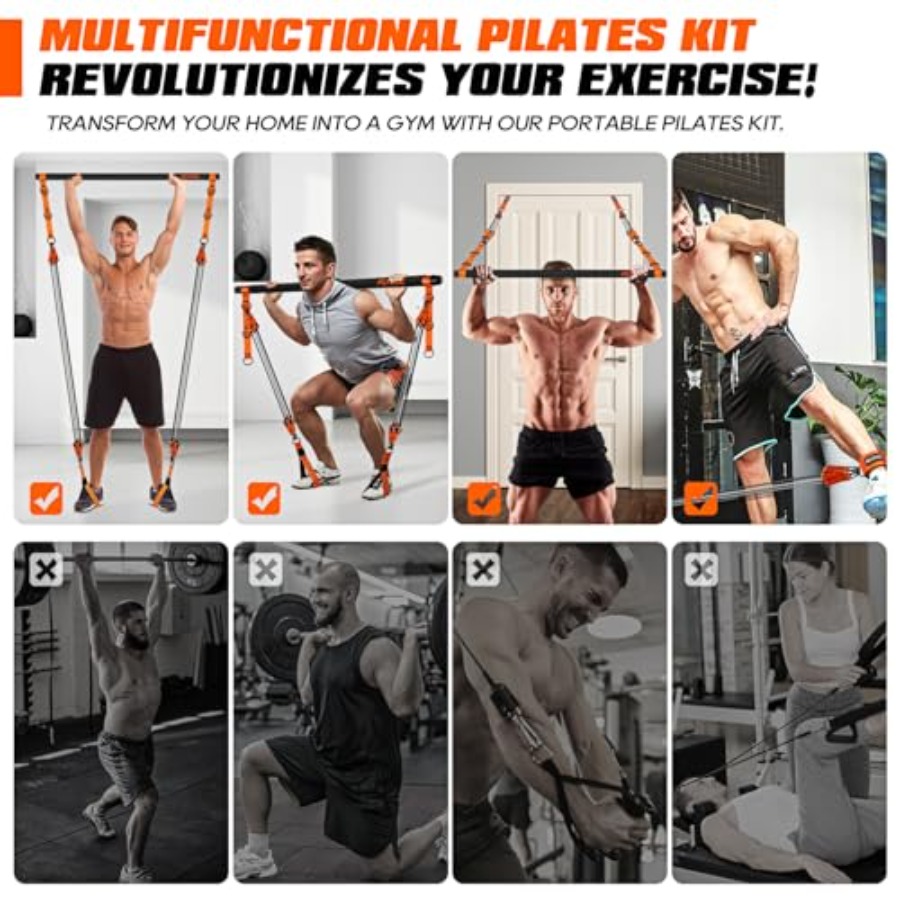 Pilates Bar Kit with Resistanc - Heavy Equipment In 评论和价格