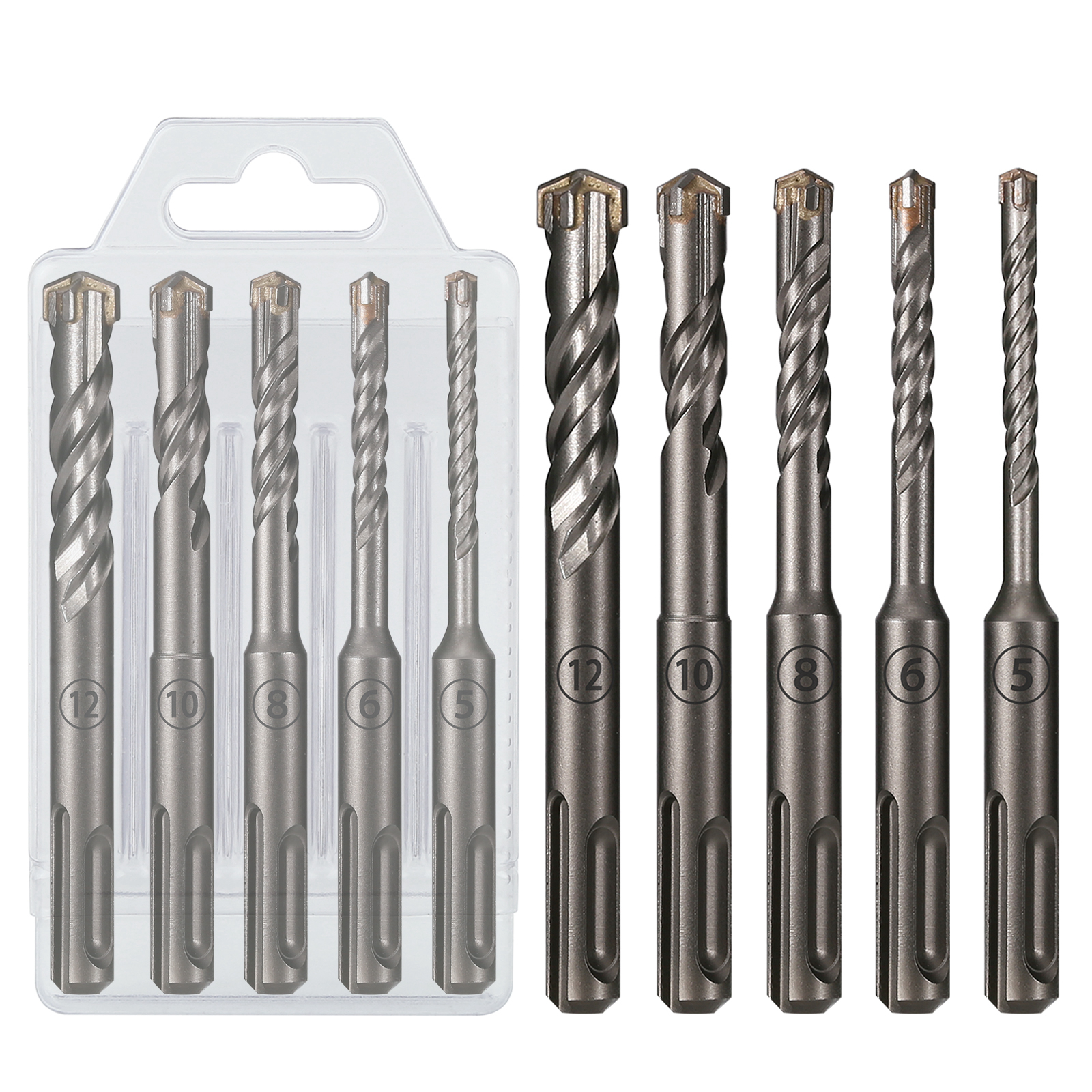 5Pcs/Set SDS PLUS Shank 5/6/8/ - Concrete Breaker Demolition 评论和价格