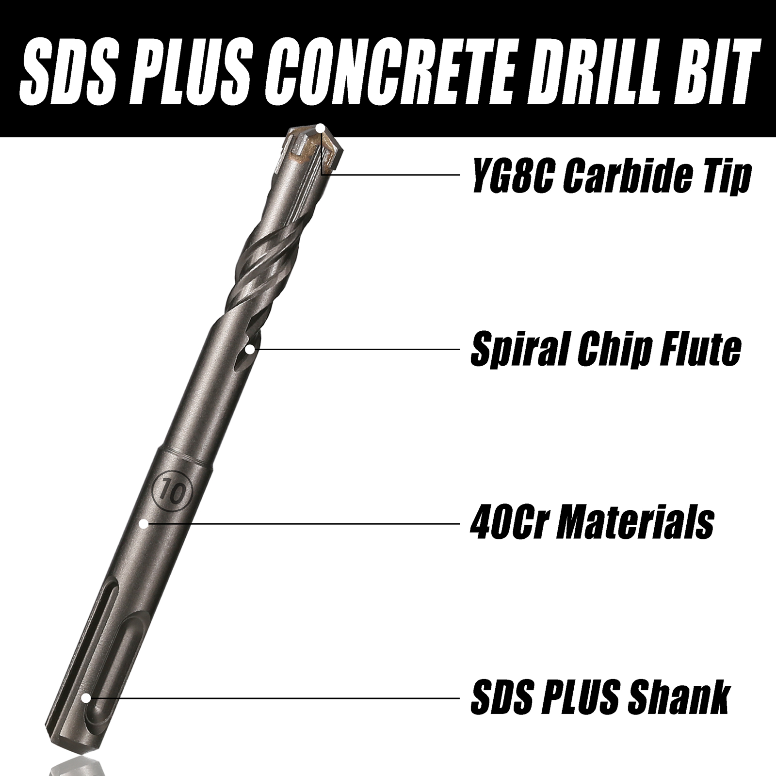 5Pcs/Set SDS PLUS Shank 5/6/8/ - Concrete Breaker Demolition 评论和价格