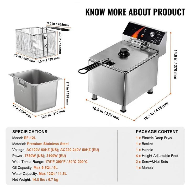 Tabletop Frying Machine 12Qt / - Heavy Equipment In 评论和价格