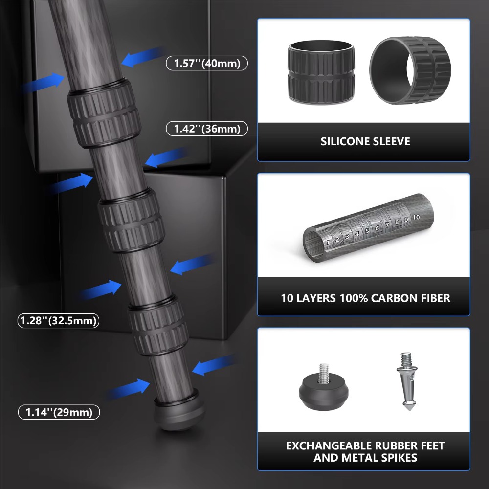 WEYLLAN LX9 Carbon Fiber Tripo - Heavy Equipment Video 评论和价格