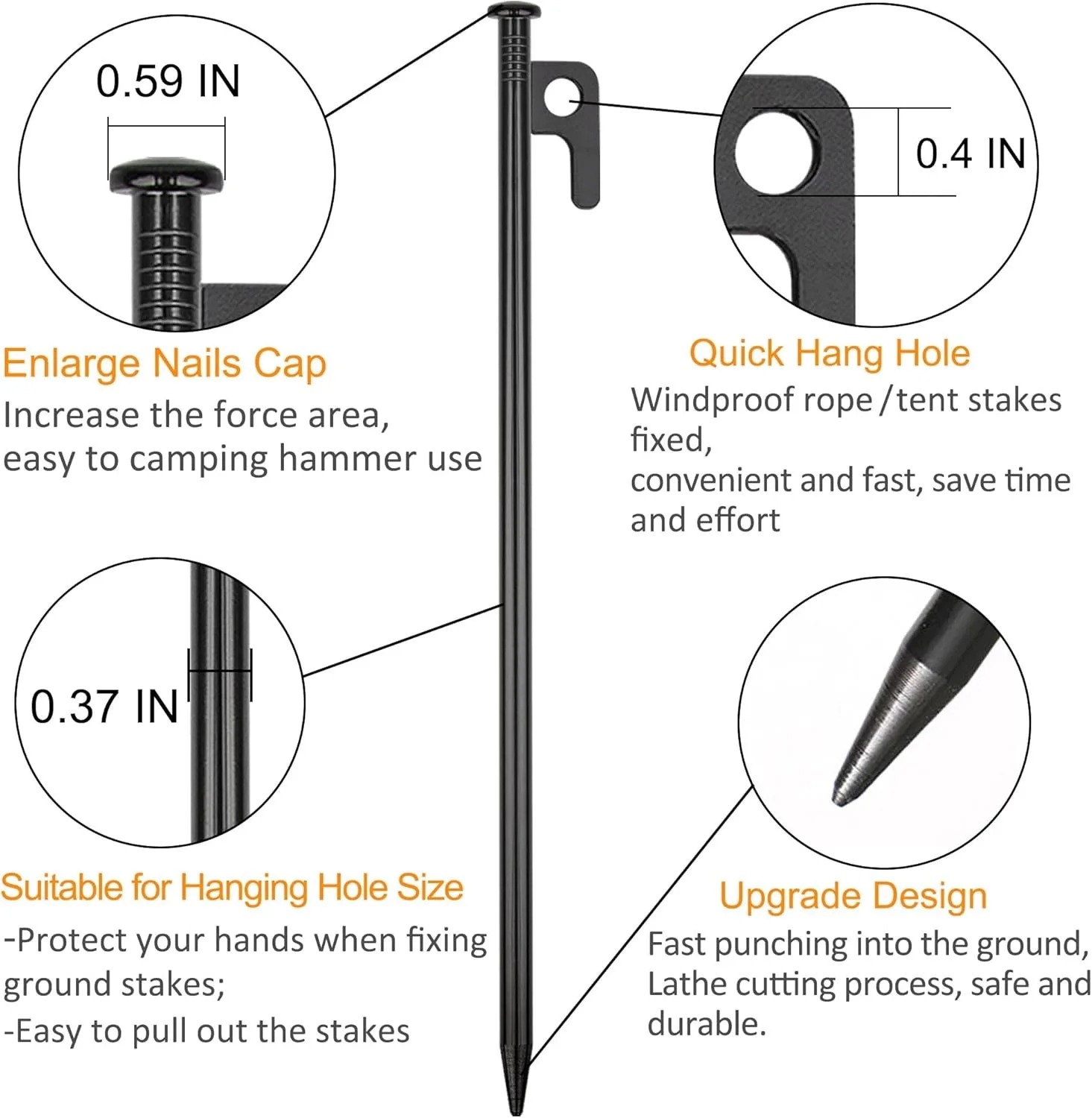 15/20/30cm Duty Heavy Tent Peg - Heavy Equipment Supplies 评论和价格
